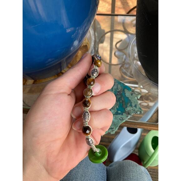 Hand Crafted Tigers Eye Boho Macrame Bracelet - Picture 9 of 11